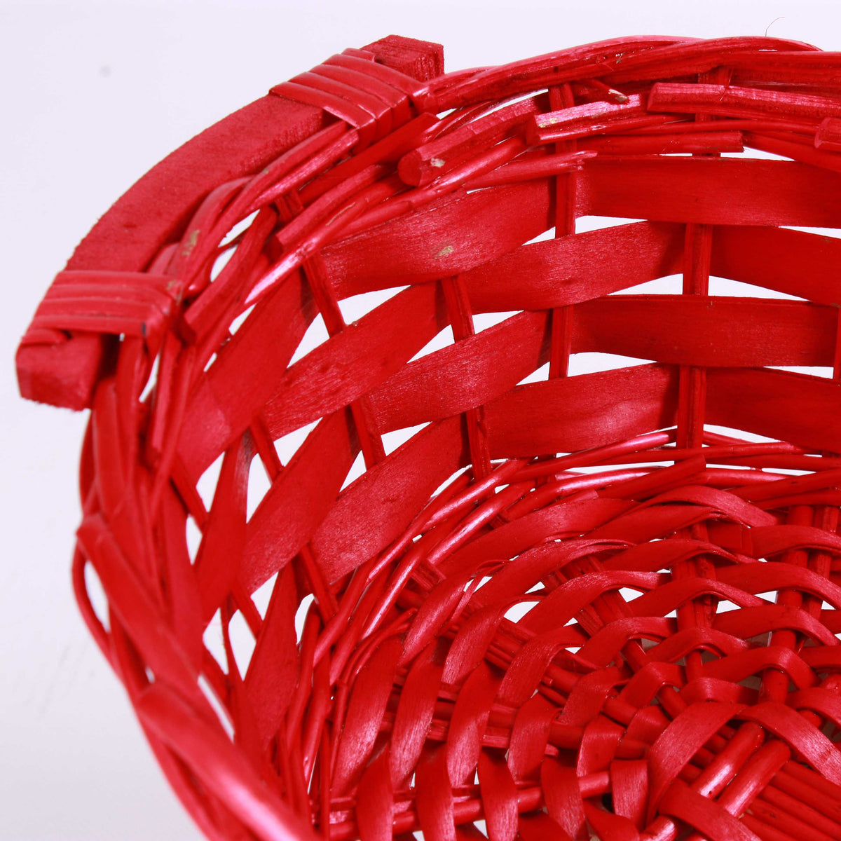 Cesto ovale in vimini rosso con spennellate oro, 49/46x36H12 cm (kit da 5)