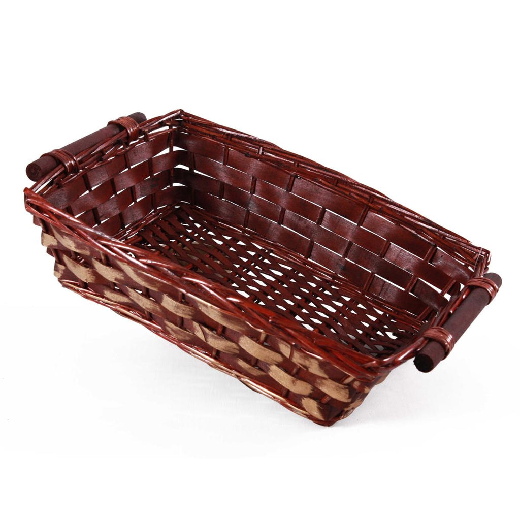 Cesto rettangolare marrone con spennellate oro, 49/45x34x12 cm (kit da 5)