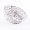 Cesto rotondo in vimini bianco, Ø40H13 cm (kit da 5)