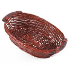 Cesto ovale in vimini marrone, 42/38x28x10 cm (kit da 10)