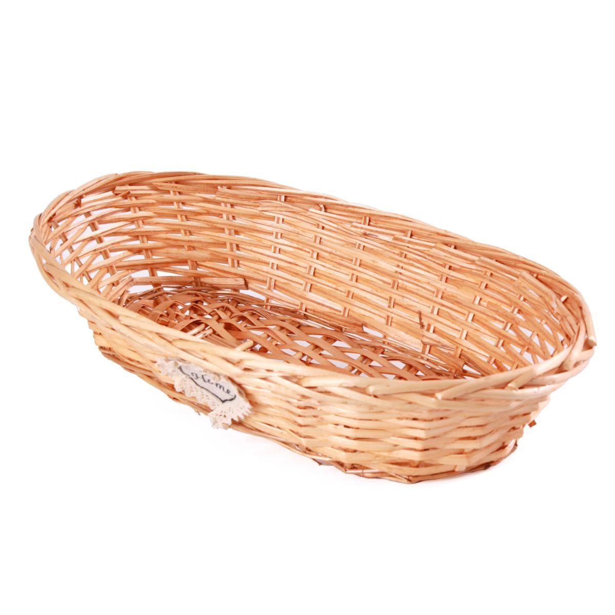 Cesto ovale in vimini miele, 47x29H12 cm (kit da 5)