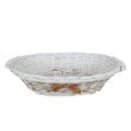 Cesto ovale in vimini bianco con nastro oro, 42/38x28x10 cm (kit da 5)