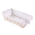 Cesto rettangolare in vimini bianco e oro, 49/45x34H12 cm (kit da 5)