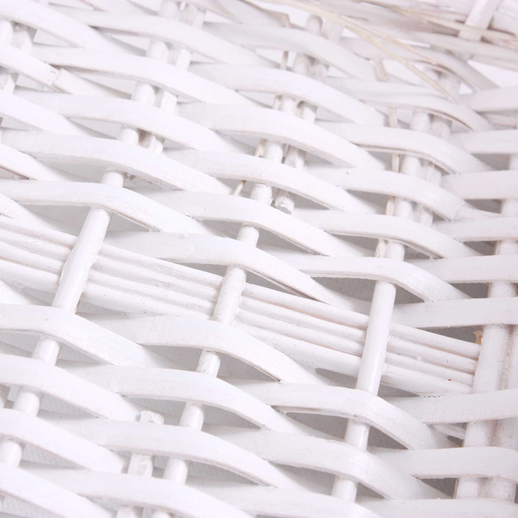 Cesto rettangolare in vimini bianco e oro, 49/45x34H12 cm (kit da 5)