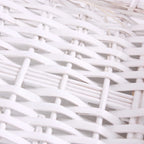 Cesto rettangolare in vimini bianco e oro, 49/45x34H12 cm (kit da 5)