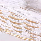 Cesto rettangolare in vimini bianco e oro, 49/45x34H12 cm (kit da 5)