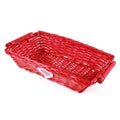 Cesto rettangolare in vimini rosso, 54/51x38x13 cm (kit da 3)