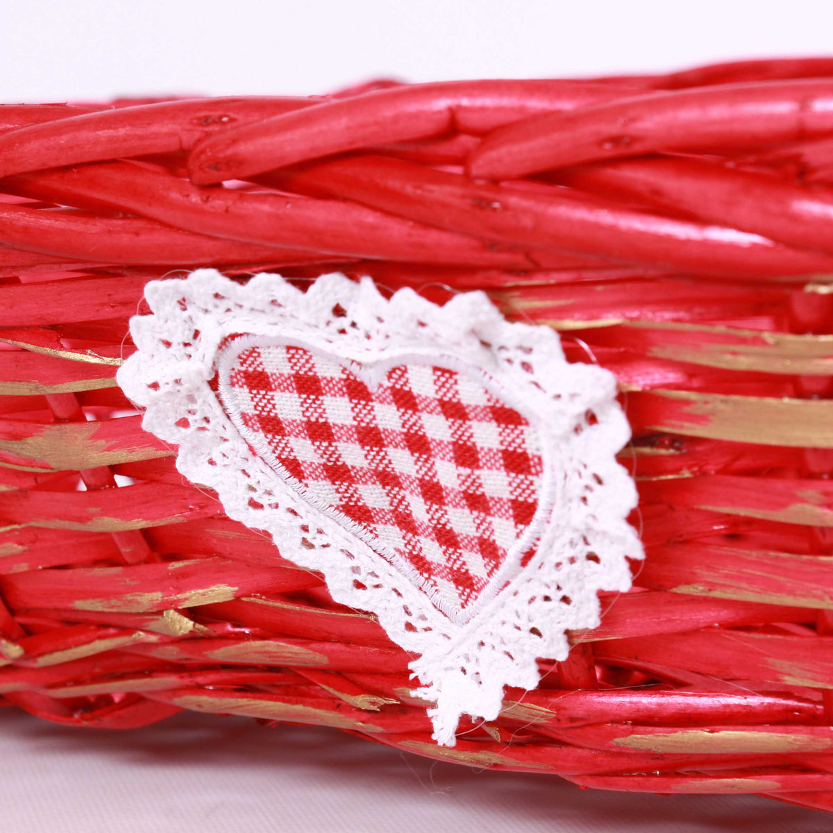 Cesto rettangolare in vimini rosso, 54/51x38x13 cm (kit da 3)