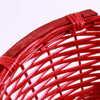 Cesto ovale in vimini rosso con cuore, 65/61x48H16 cm (kit da 3)
