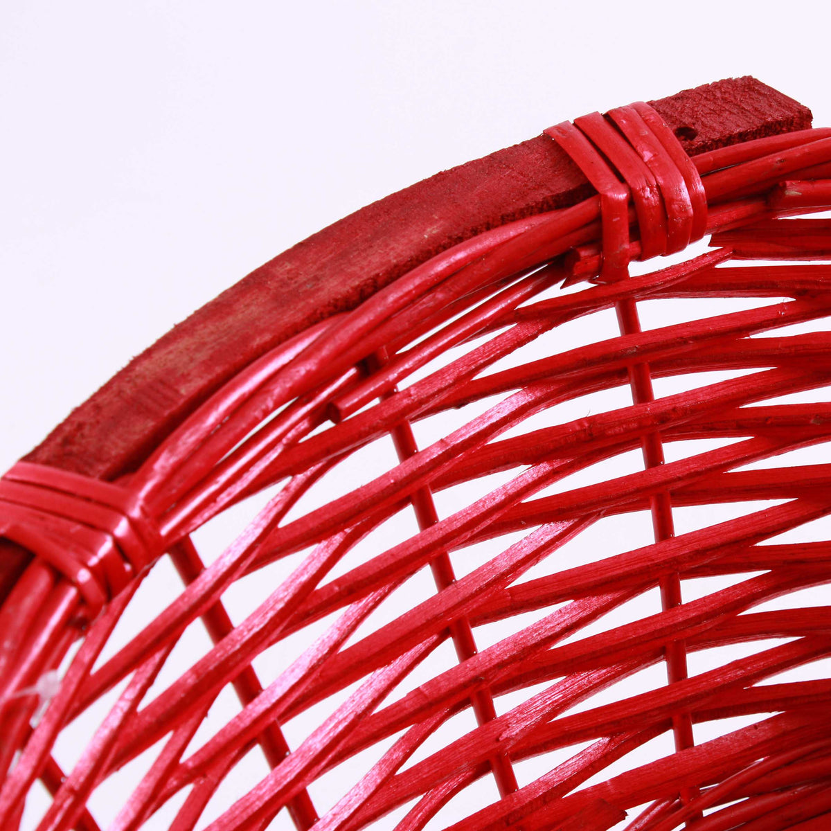 Cesto ovale in vimini rosso con cuore, 65/61x48H16 cm (kit da 3)
