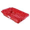 Cesto rettangolare in vimini rosso, 61/57x44x15 cm (kit da 3)