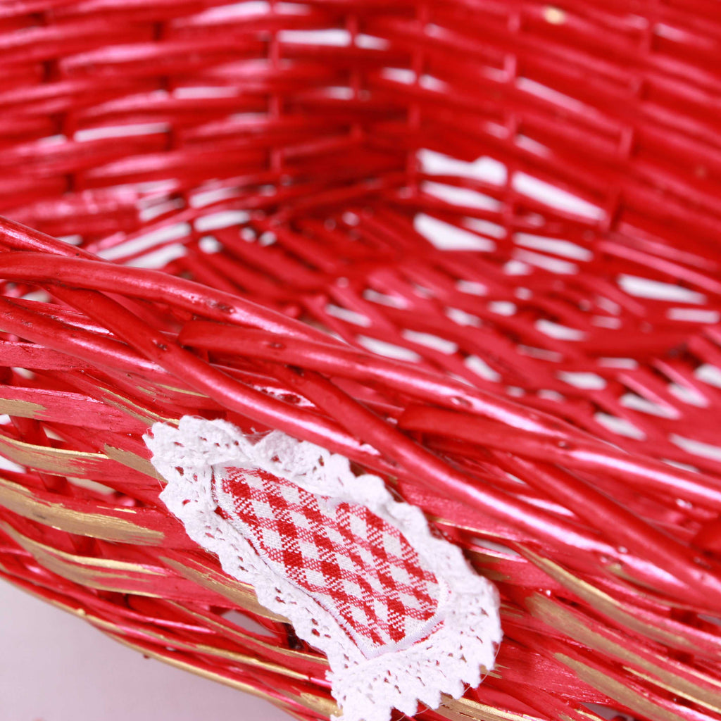 Cesto rettangolare in vimini rosso, 61/57x44x15 cm (kit da 3)