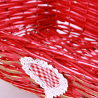 Cesto rettangolare in vimini rosso, 61/57x44x15 cm (kit da 3)
