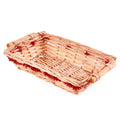 Cesto rettangolare in vimini miele e rosso, 40/36x27H10 cm (kit da 5)