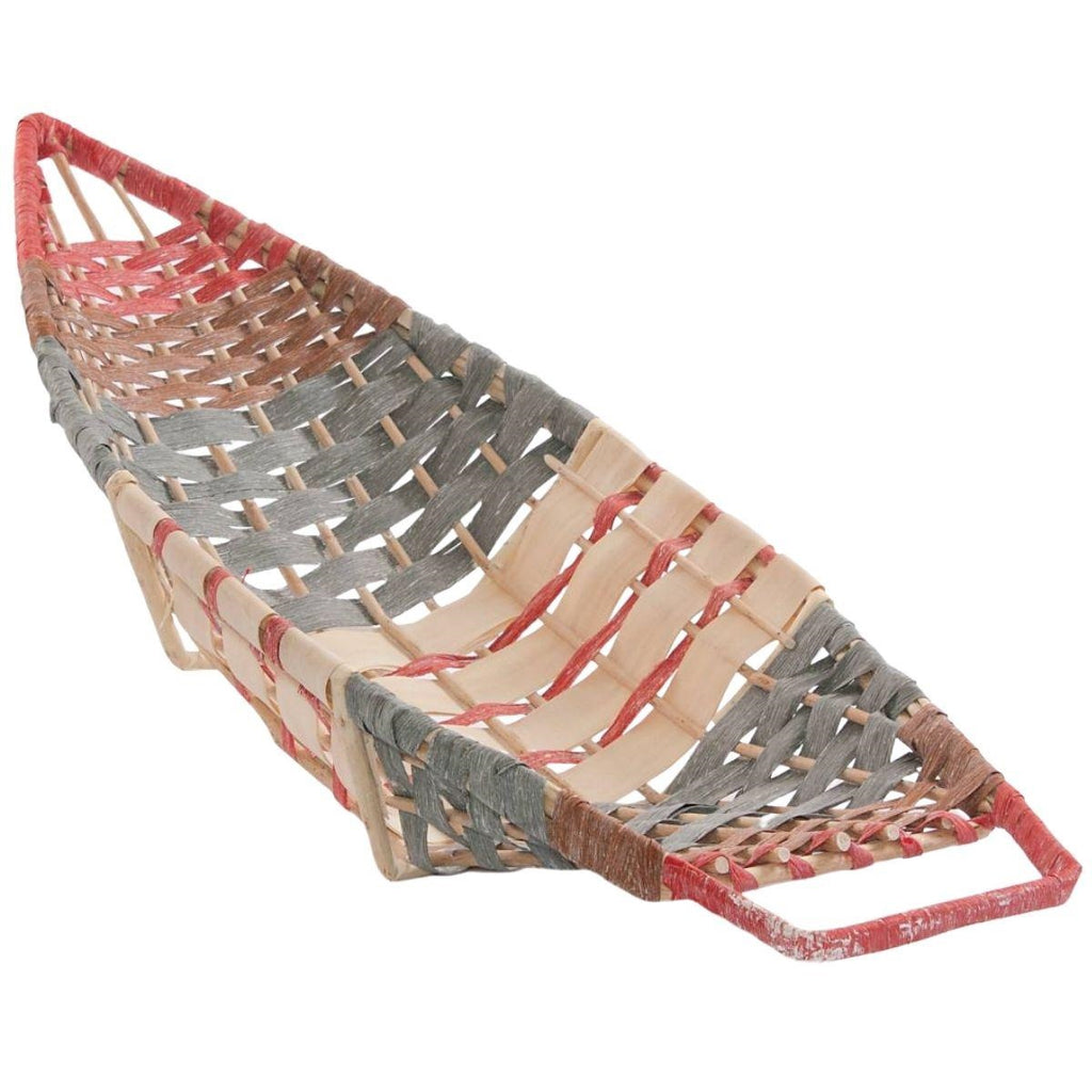 Cesto in vimini a forma di foglia, 90x39H16 cm