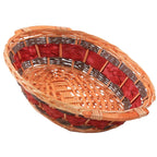 Cesto ovale in vimini rosso, 52x39x13 cm (kit da 5)