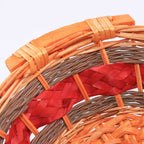 Cesto ovale in vimini rosso, 52x39x13 cm (kit da 5)