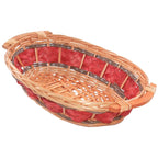 Cesto in vimini rosso con manici, 41x28x10 cm (kit da 10)