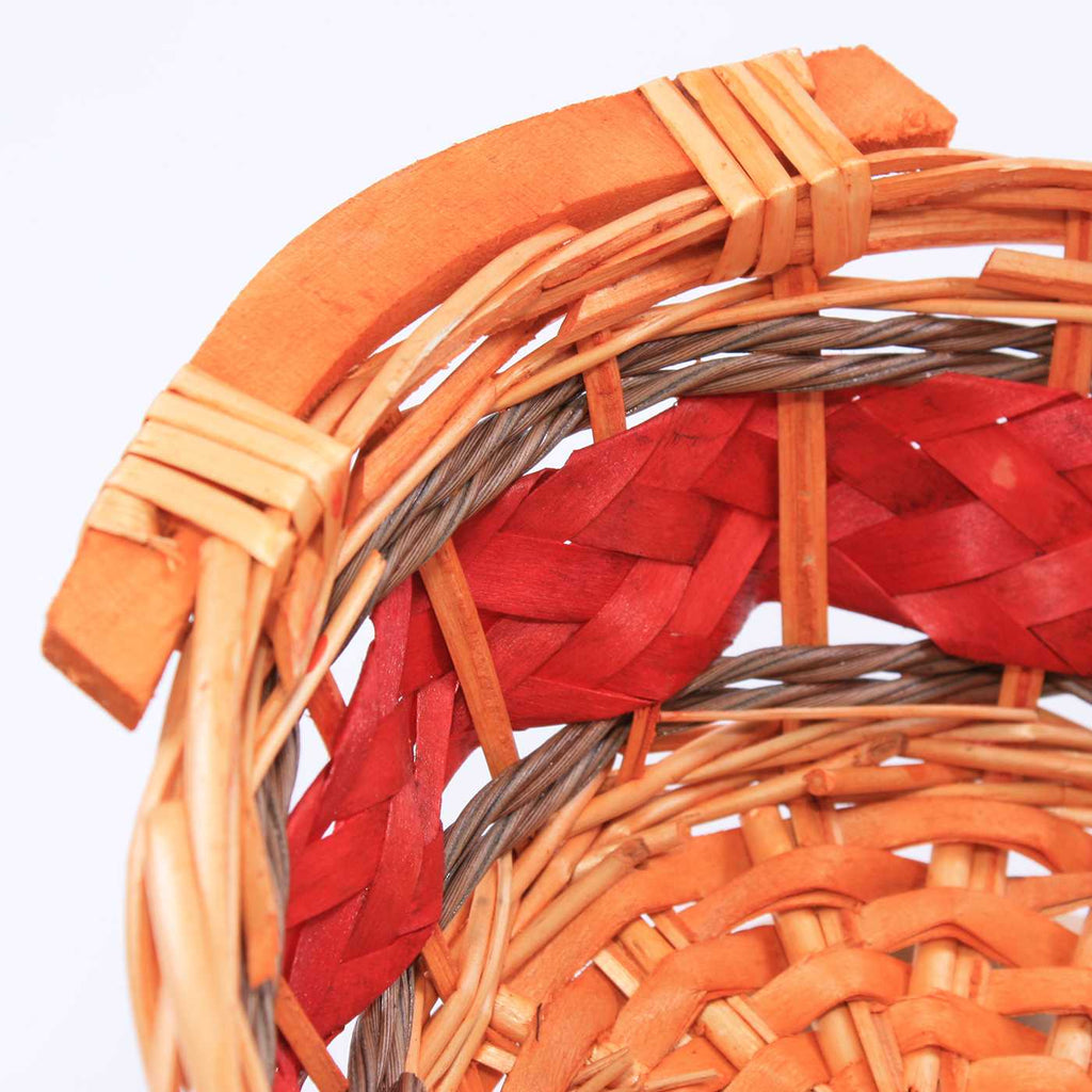 Cesto in vimini rosso con manici, 41x28x10 cm (kit da 10)