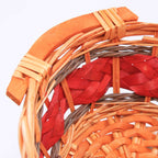 Cesto in vimini rosso con manici, 41x28x10 cm (kit da 10)