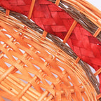 Cesto in vimini rosso con manici, 41x28x10 cm (kit da 10)