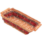Cesto rettangolare in vimini miele decorato, 39x27x10 cm (kit da 10)