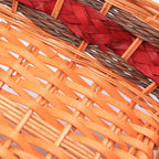 Cesto rettangolare in vimini miele decorato, 39x27x10 cm (kit da 10)