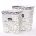 Portabiancheria in vimini, 46x34H58 cm, set di 2