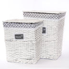 Portabiancheria in vimini, 46x34H58 cm, set di 2