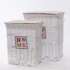 Set di 2 portabiancheria in vimini, 46x34H58 cm