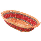 Cesto ovale in vimini miele con manici, 65x48H16 cm (kit da 3)