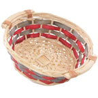 Cesto rotondo in vimini decorato, Ø32H10 cm (kit da 10)