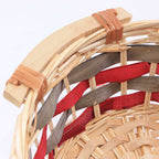 Cesto rotondo in vimini decorato, Ø32H10 cm (kit da 10)