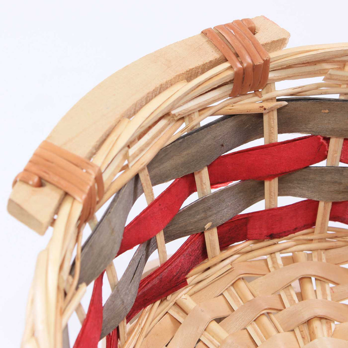 Cesto rotondo in vimini decorato, Ø32H10 cm (kit da 10)