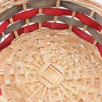 Cesto rotondo in vimini decorato, Ø32H10 cm (kit da 10)