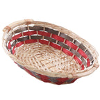 Cesto ovale in vimini con manici, 52x39H13 cm (kit da 5)