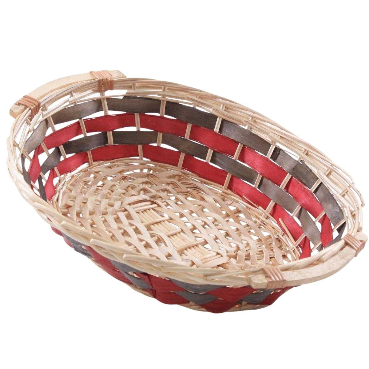 Cesto ovale in vimini con manici, 52x39H13 cm (kit da 5)
