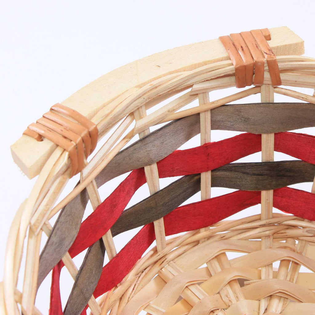 Cesto ovale in vimini decorato, 41x28H10 cm (kit da 10)