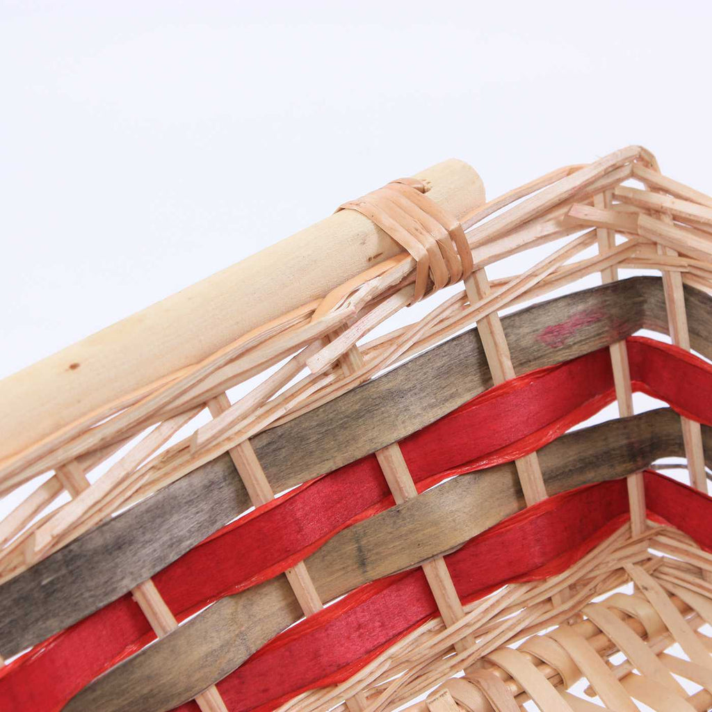 Cesto rettangolare in vimini con manici, 54x38x13 cm (kit da 3)