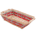 Cesto rettangolare in vimini naturale con manici, 49x34H12 cm (kit da 5)