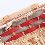 Cesto rettangolare in vimini naturale con manici, 49x34H12 cm (kit da 5)