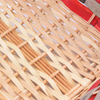 Cesto rettangolare in vimini naturale con manici, 49x34H12 cm (kit da 5)