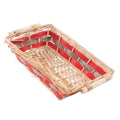 Cesto rettangolare in vimini decorato, 39/36x27x10 cm (kit da 10)