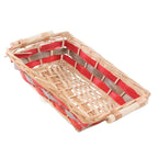 Cesto rettangolare in vimini decorato, 39/36x27x10 cm (kit da 10)
