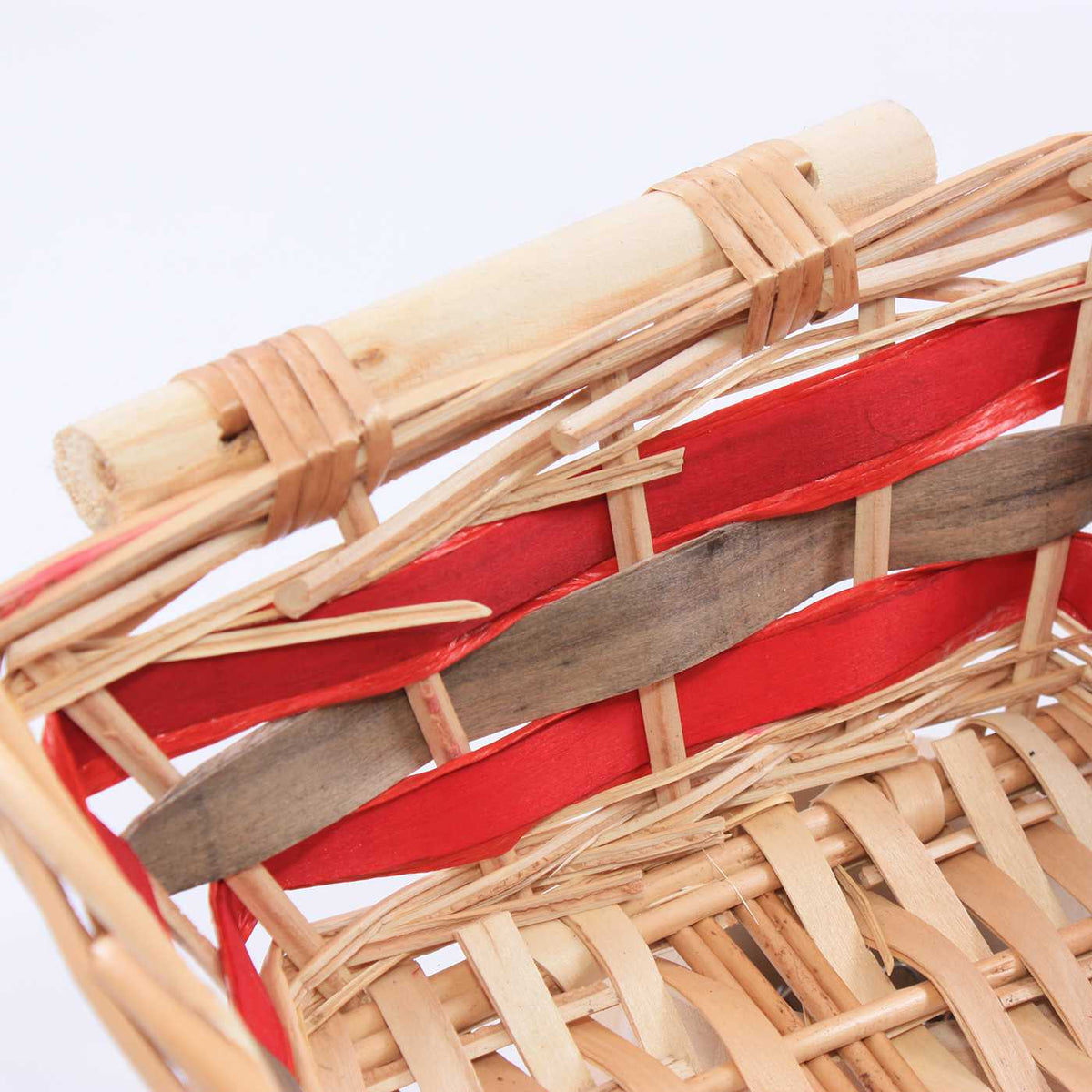 Cesto rettangolare in vimini decorato, 39/36x27x10 cm (kit da 10)