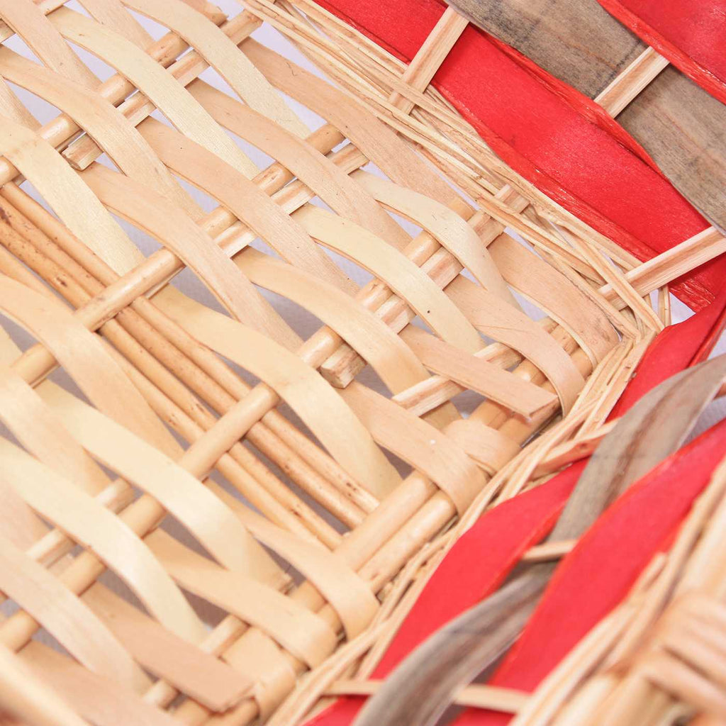 Cesto rettangolare in vimini decorato, 39/36x27x10 cm (kit da 10)
