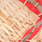 Cesto rettangolare in vimini decorato, 39/36x27x10 cm (kit da 10)