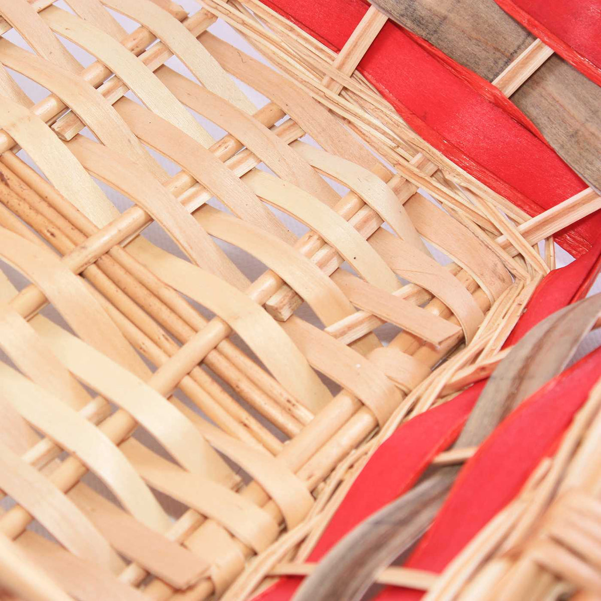 Cesto rettangolare in vimini decorato, 39/36x27x10 cm (kit da 10)