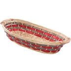 Cesto ovale in vimini naturale con manici, 69x40x13 cm (kit da 3)