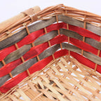 Cesto rettangolare in vimini naturale con manici, 61x44H15 cm (kit da 3)